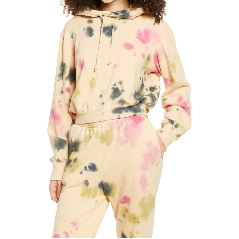AFRM Fink Tie Dye Hoodie Sweater Sand Crumble Beige Size Small Women’s